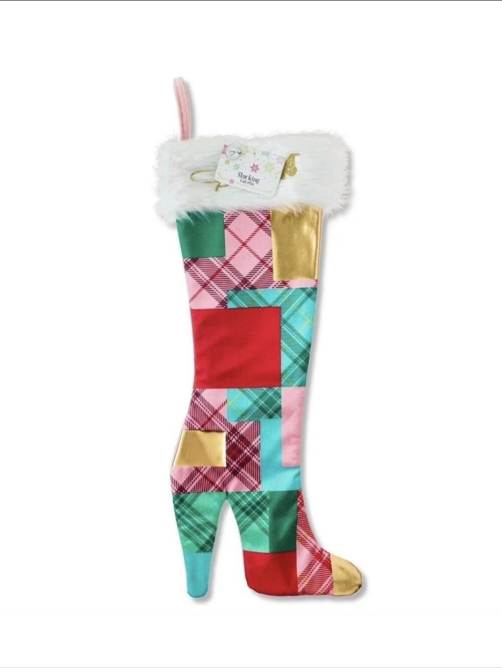 Dolly Parton 21.5" Stiletto Coat of Many Colors Christmas Stocking